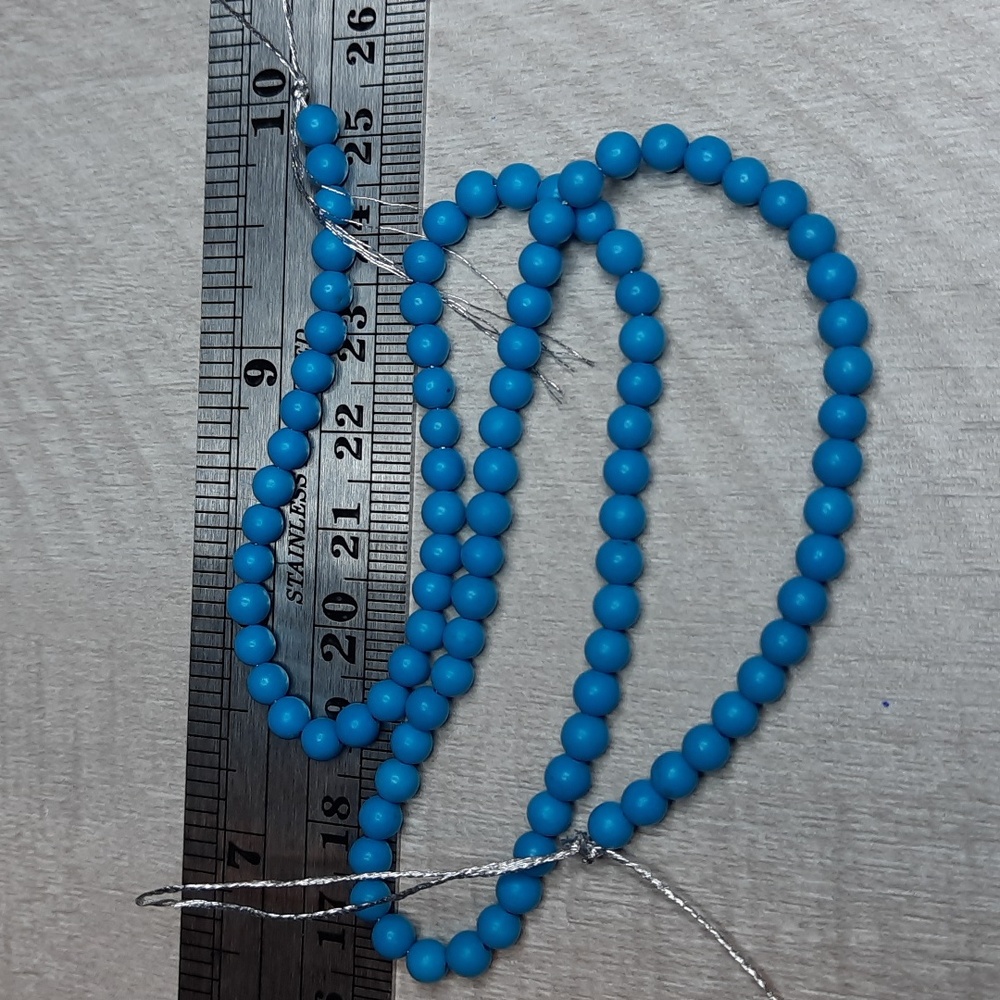 #11- 4mm ""Turquoise" Magnesite Stone 15-inch Strand - Picture 4 of 4